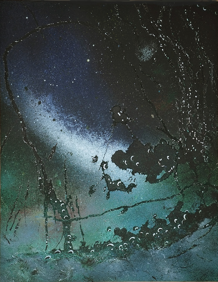 Nächtliche Wildwasserfahrt, 1993, Acryl, 140 cm x110 cm